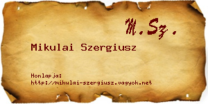 Mikulai Szergiusz névjegykártya